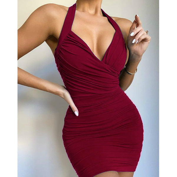 V-neck Halterneck Dress