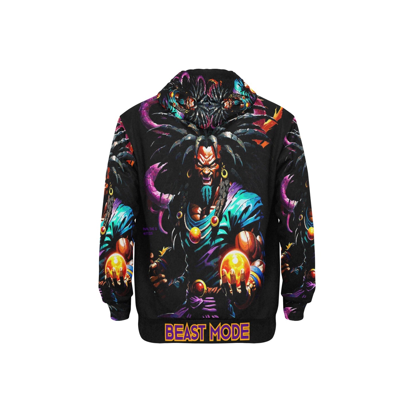 BEAST MODE ANIME Men's Long Sleeve Fleece Hoodie (H55)