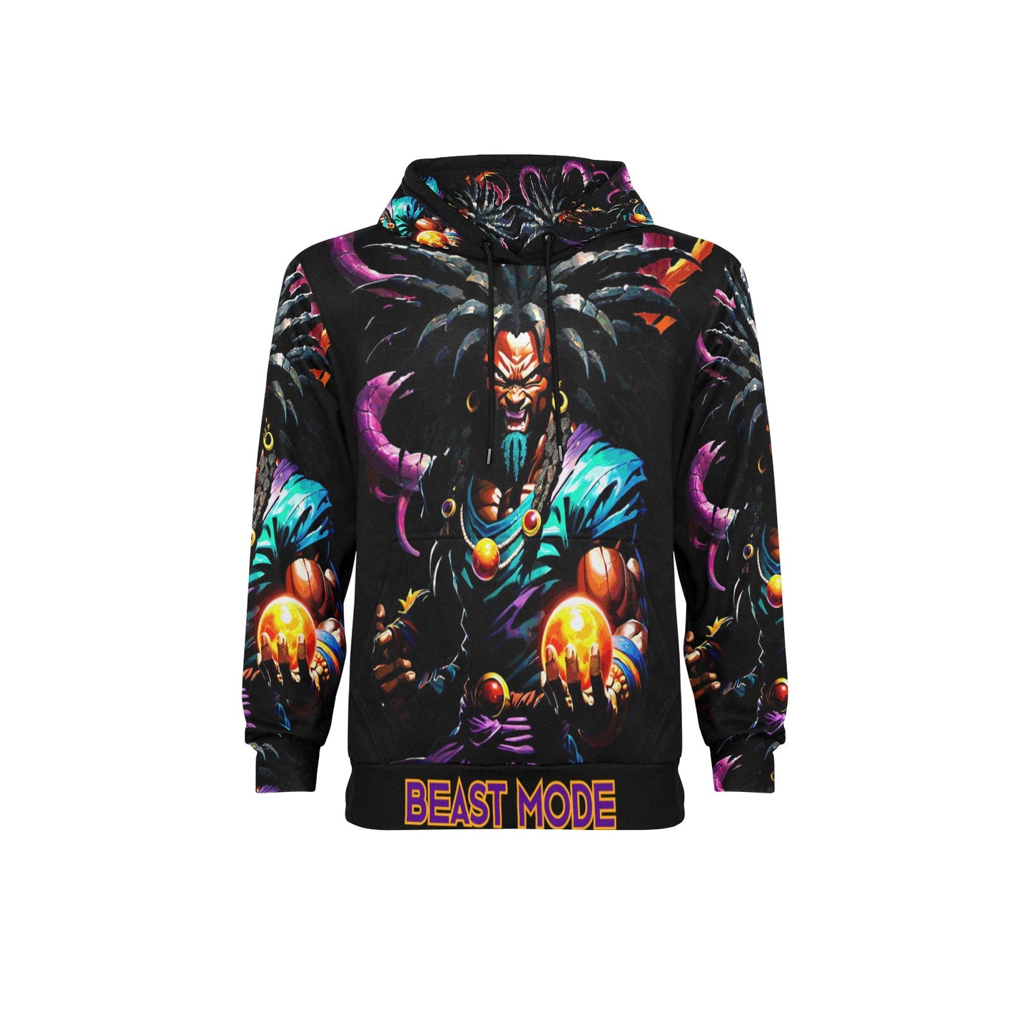 BEAST MODE ANIME Men's Long Sleeve Fleece Hoodie (H55)