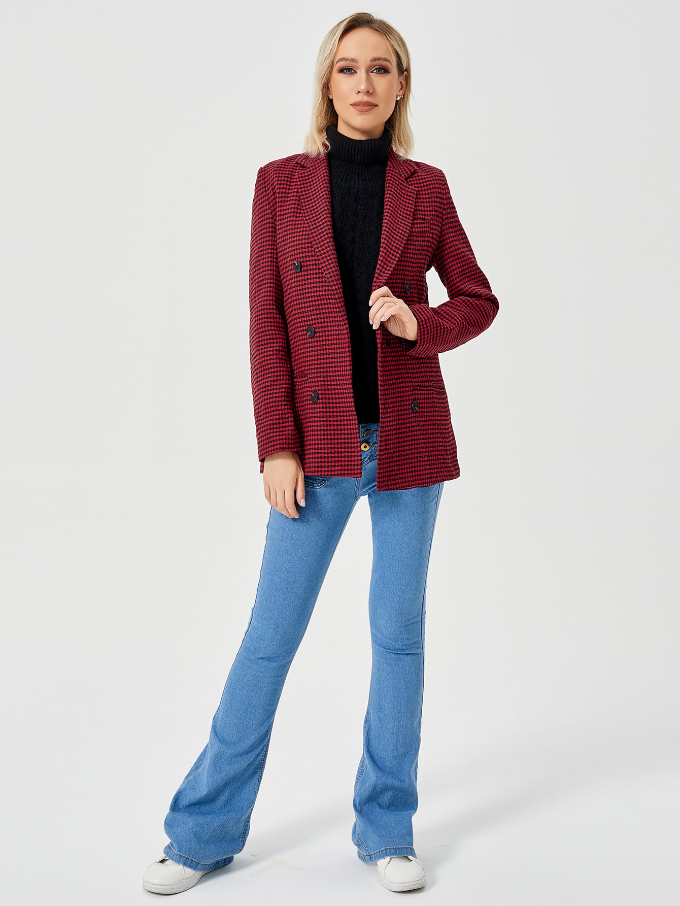 Women's Casual Blazer Jacket Long Sleeve Work 0ffice Blazer Lapel Jacket