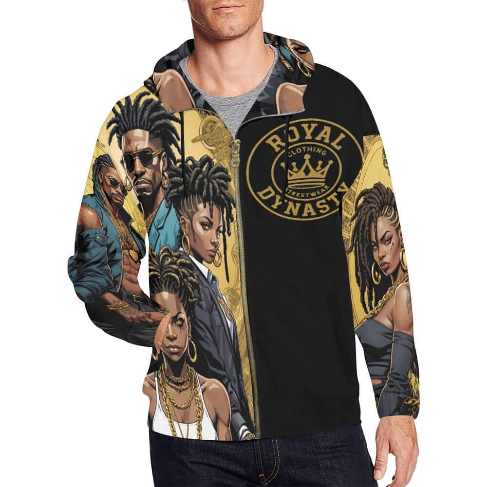 ROYAL DYNASTY 1 Men's All Over Print Full Zip Hoodie (Model H14)