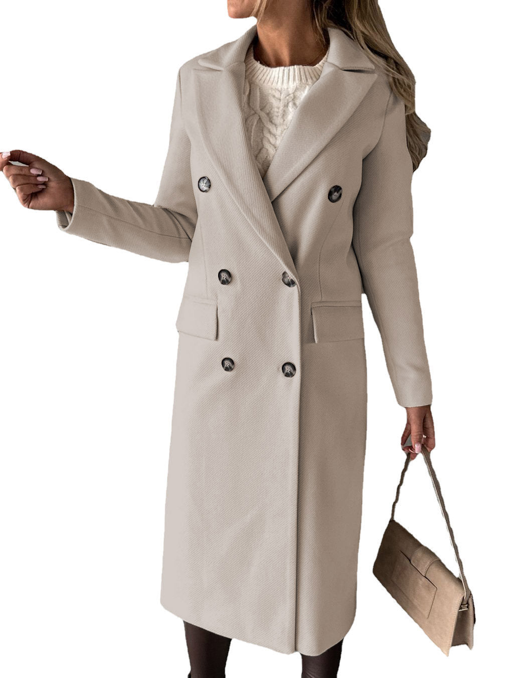 Double breasted women’s lapel Coat