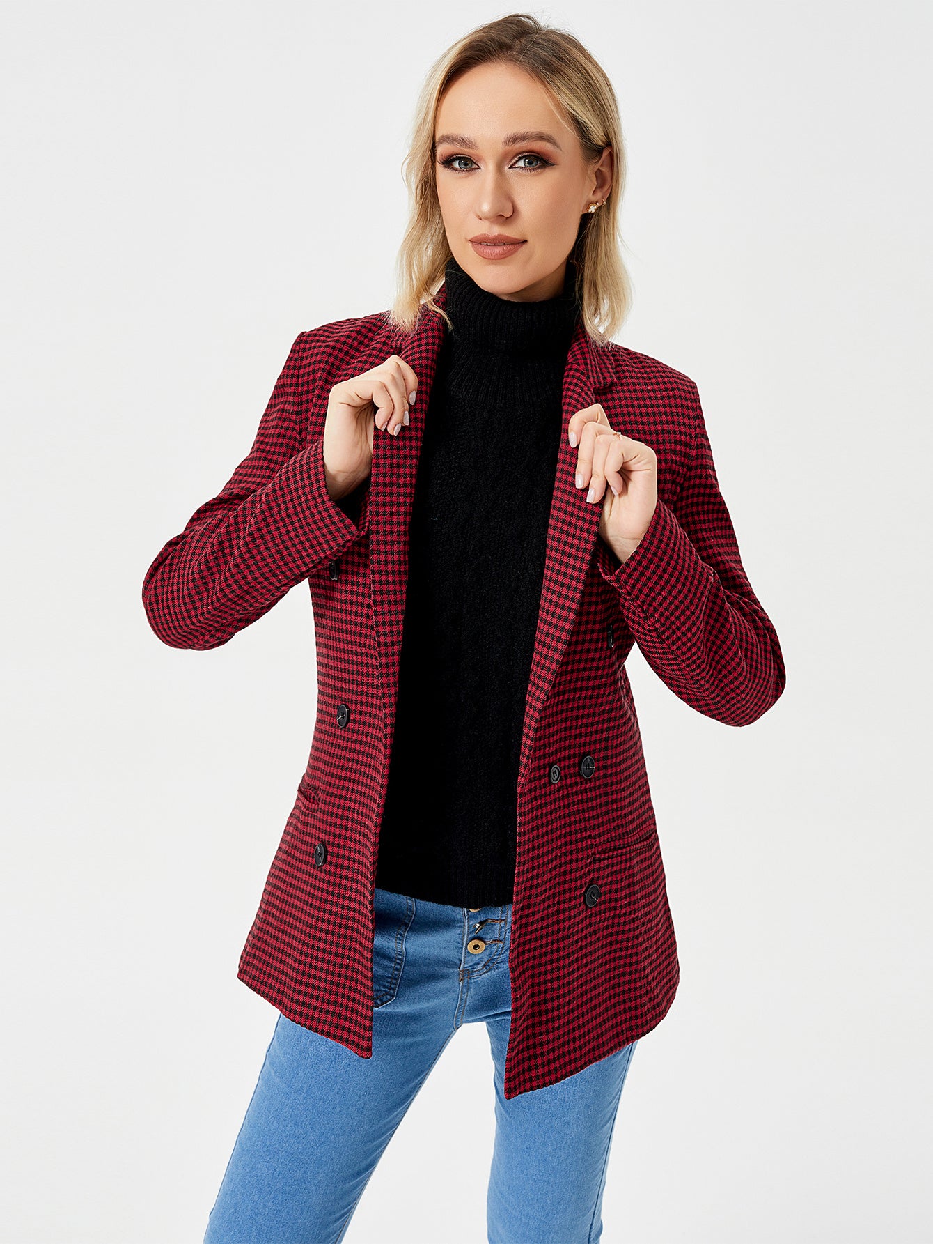 Women's Casual Blazer Jacket Long Sleeve Work 0ffice Blazer Lapel Jacket