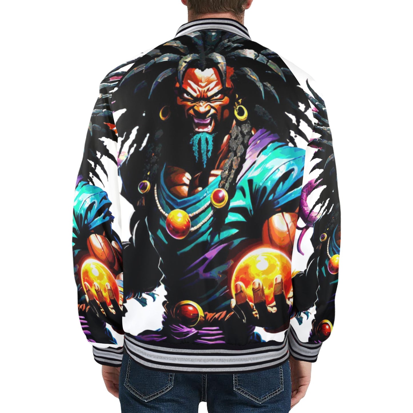 ROYAL DYNASTY ANIME New Men's Striped Trim Bomber Jacket