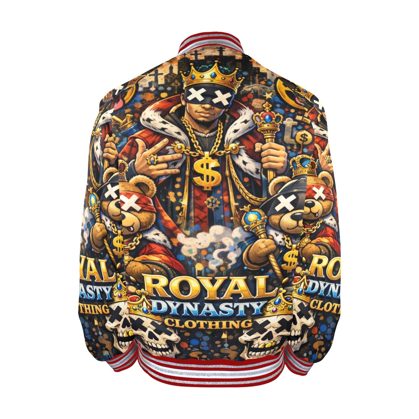 RDC RED KING EMOJI New Men's Striped Trim Bomber Jacket