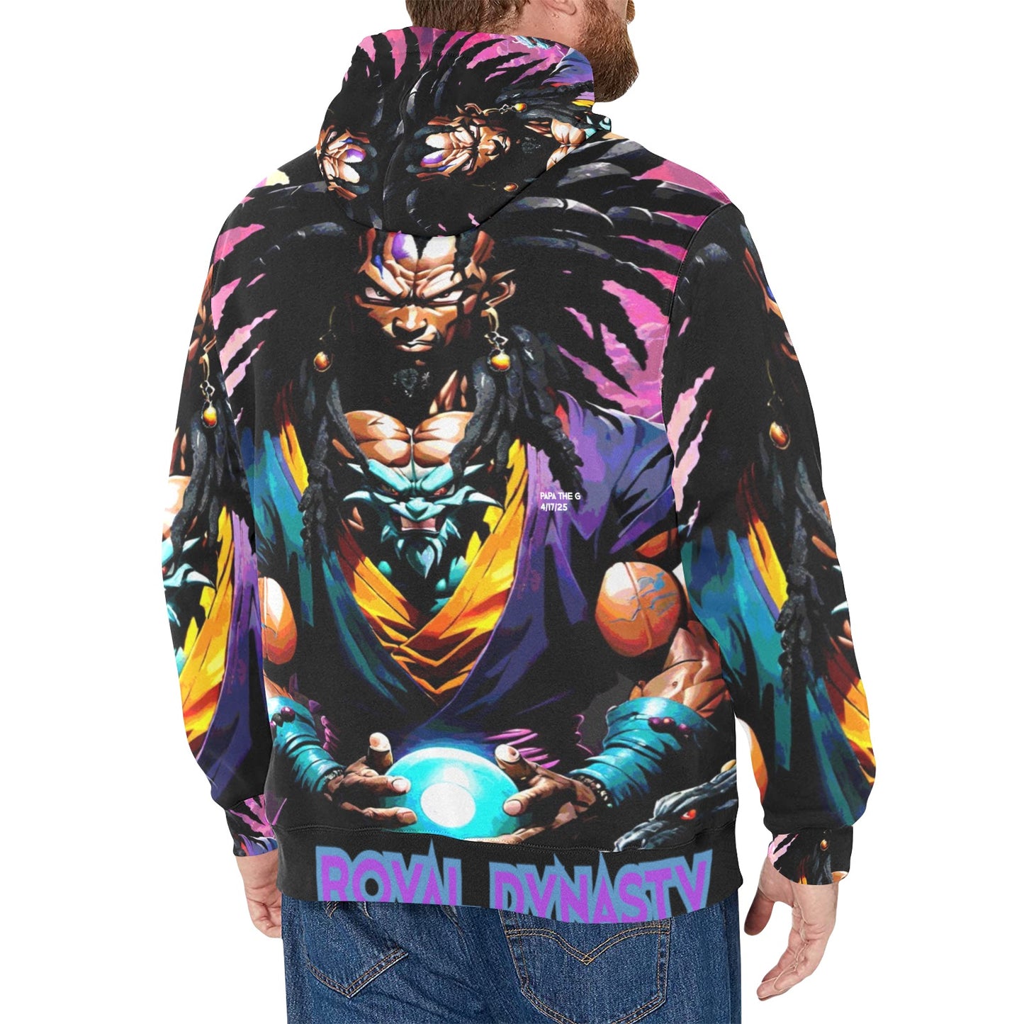 ROYAL DYNASTY ANIME Men's Long Sleeve Fleece Hoodie (H55)