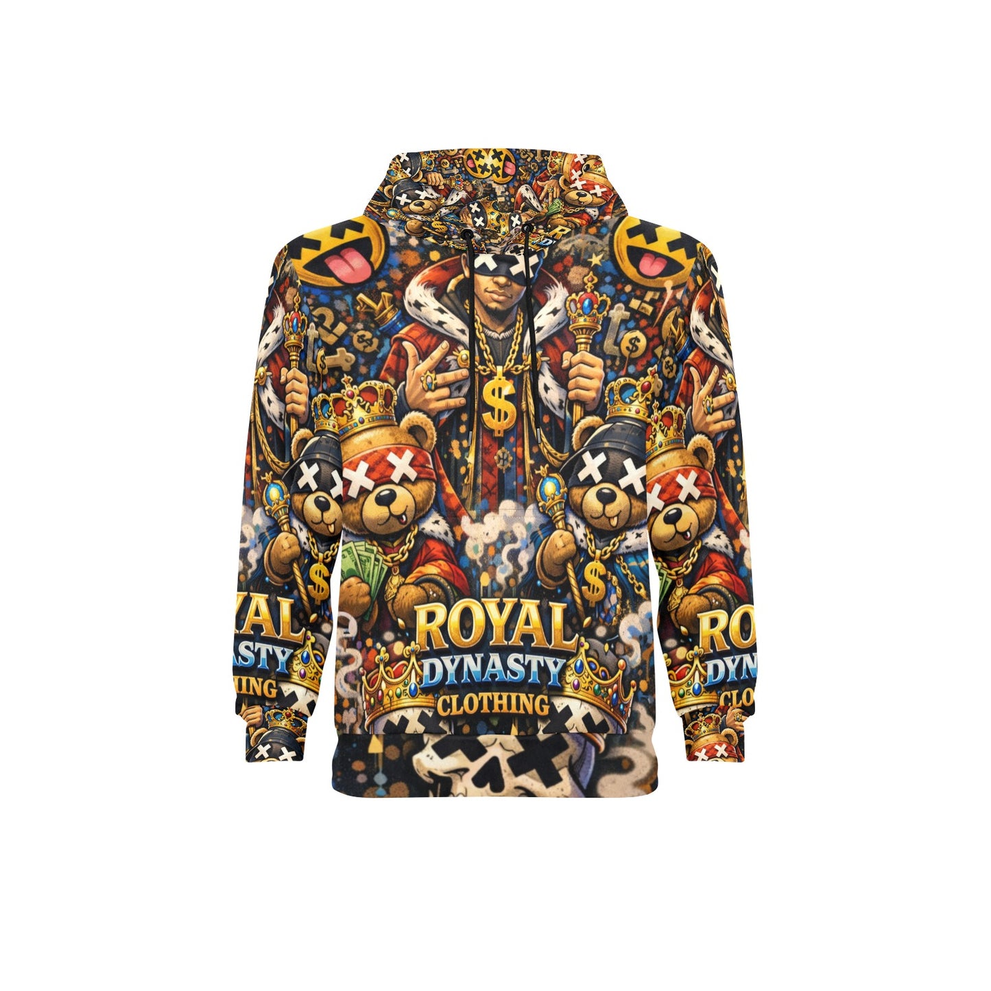 RDC KING EMOJI Men's Long Sleeve Fleece Hoodie (H55)