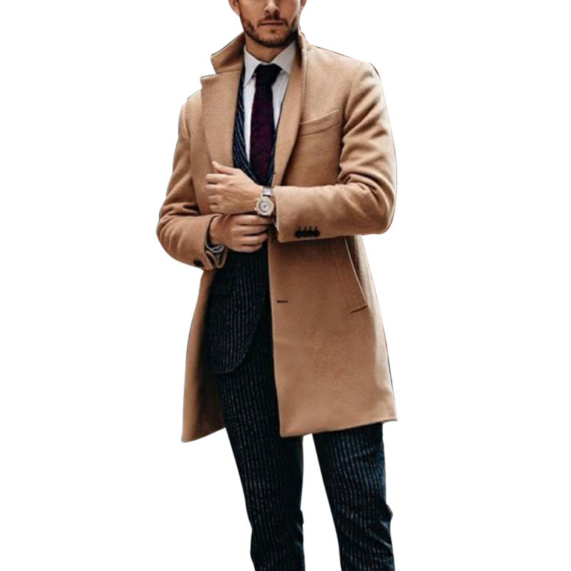 Men's mid-length double-sided wool coat