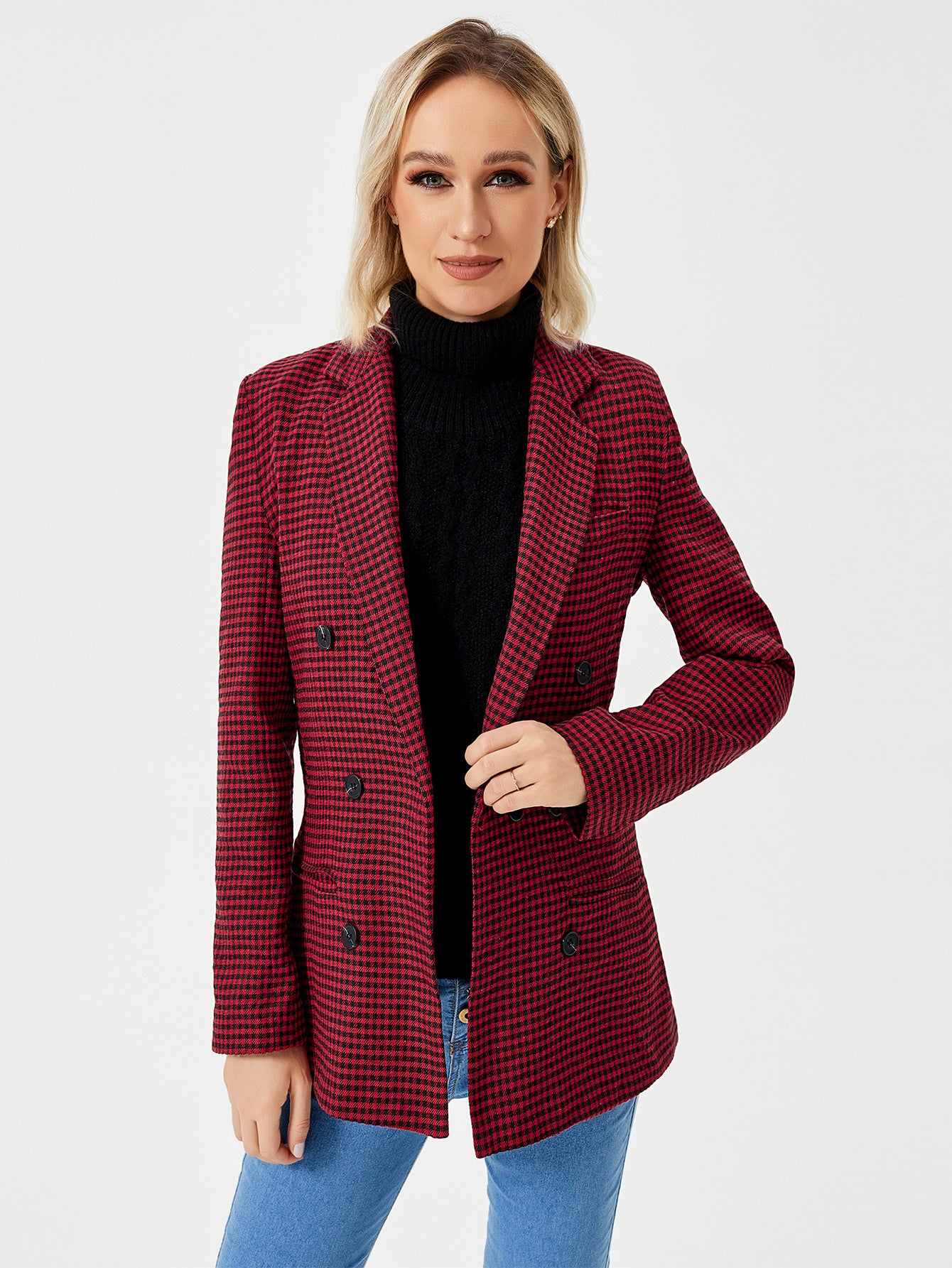 Women's Casual Blazer Jacket Long Sleeve Work 0ffice Blazer Lapel Jacket