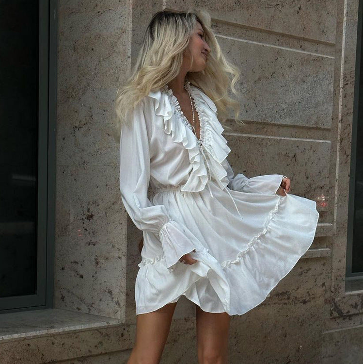 Flared short dress for women
