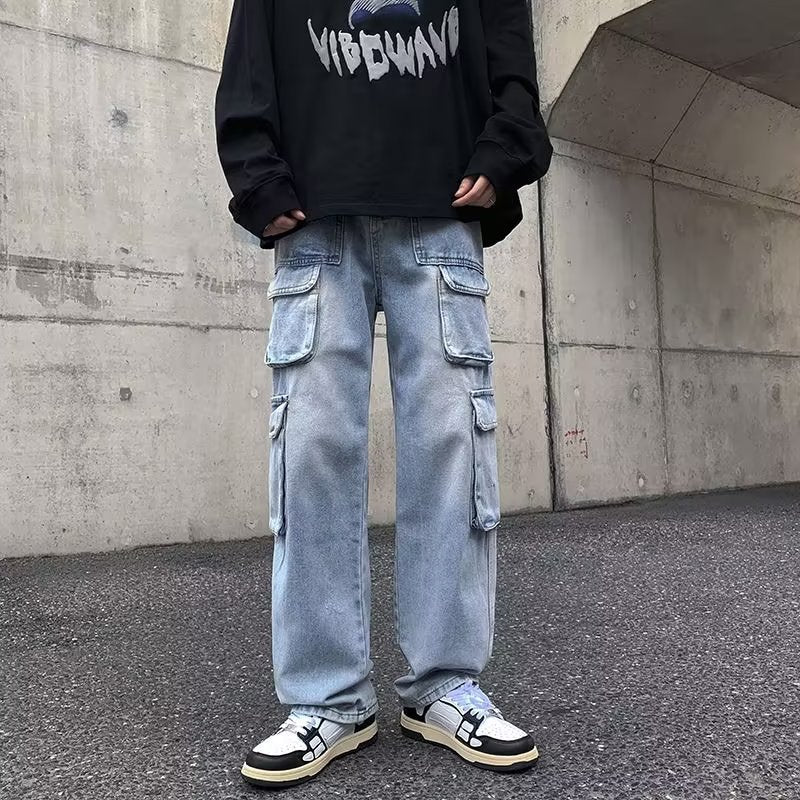 Men's Distressed Straight cargo jeans