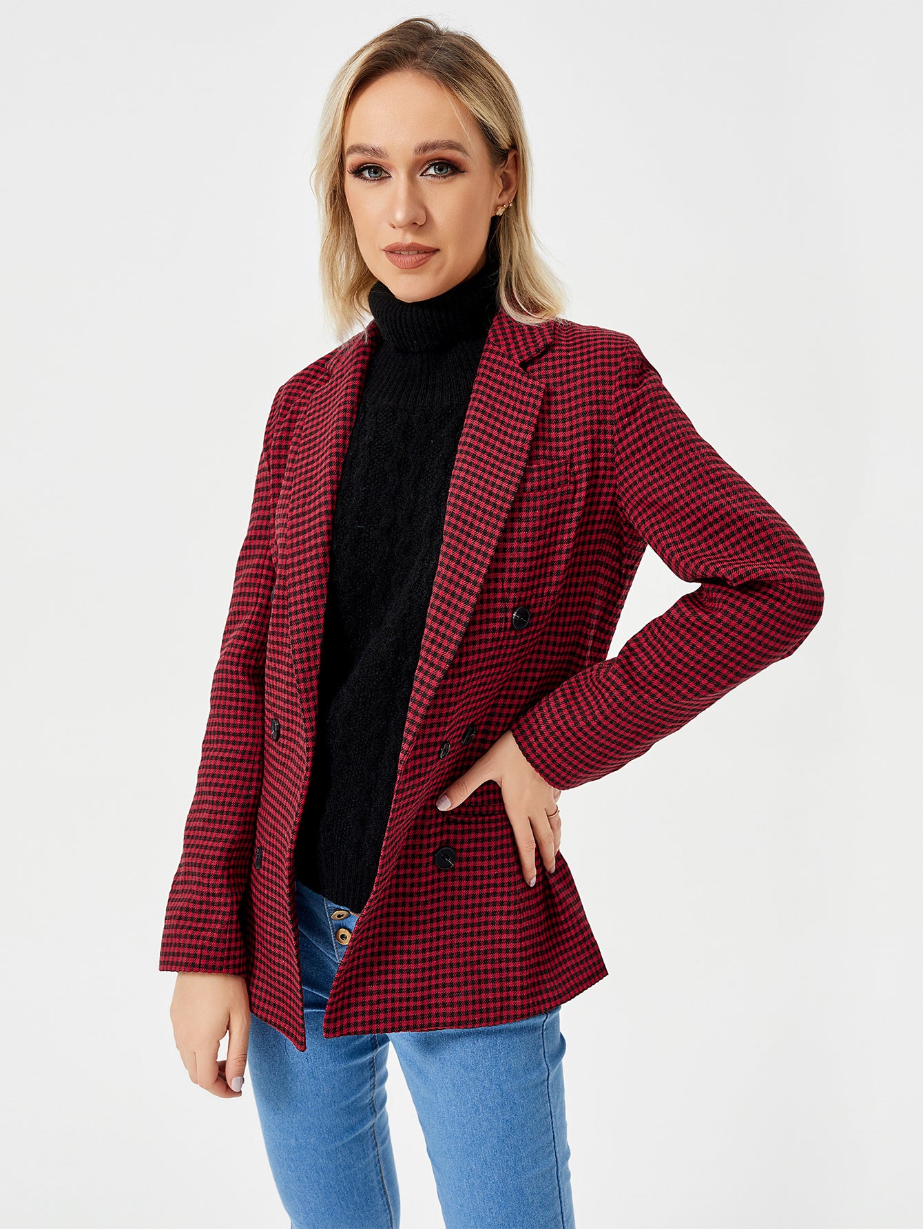 Women's Casual Blazer Jacket Long Sleeve Work 0ffice Blazer Lapel Jacket