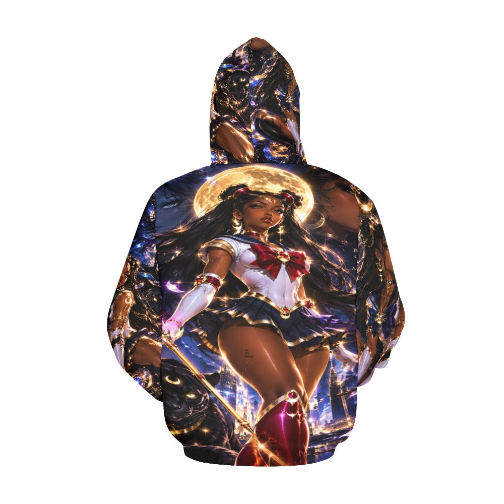 LIMITED EDITION MOONBLADE Women's All Over Print Hoodie (Model H13)