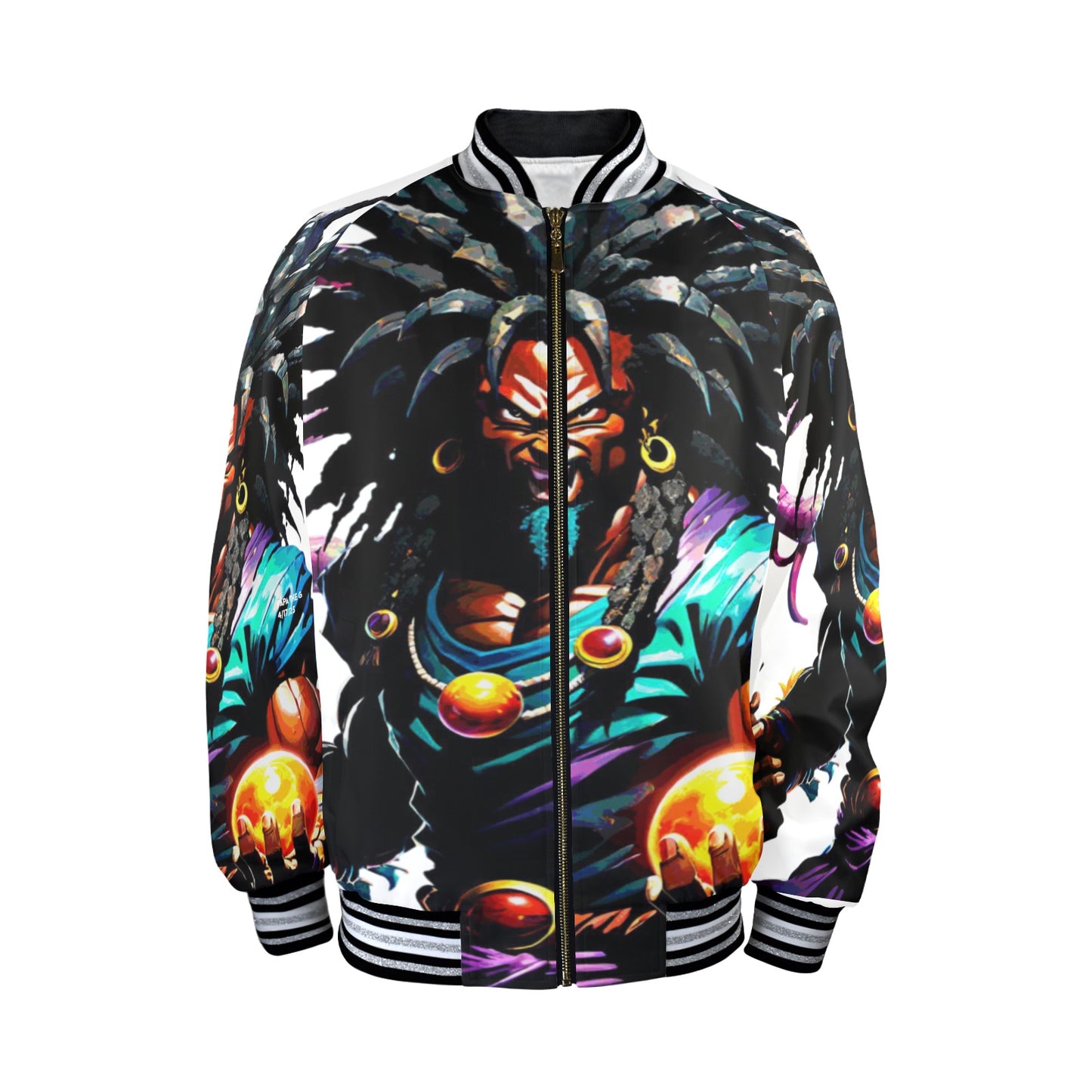 ROYAL DYNASTY ANIME New Men's Striped Trim Bomber Jacket
