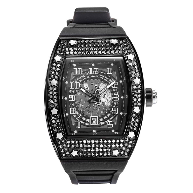 Full Diamond Luxury Silicone Band Watch for Men