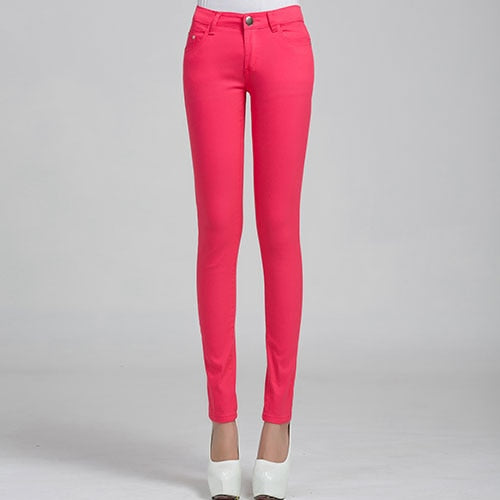 Jeans Female Denim Pants Candy Color Womens Jeans Donna Stretch Bottoms Feminino Skinny Pants