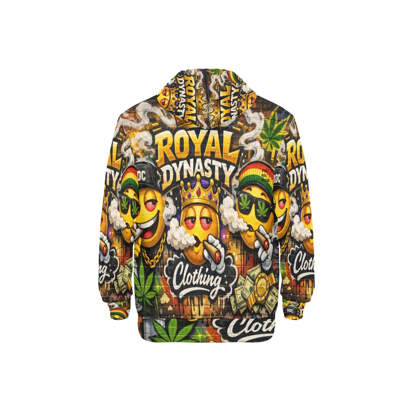 RDC LIT EMOJI RASTA Men's Long Sleeve Fleece Hoodie (H55)