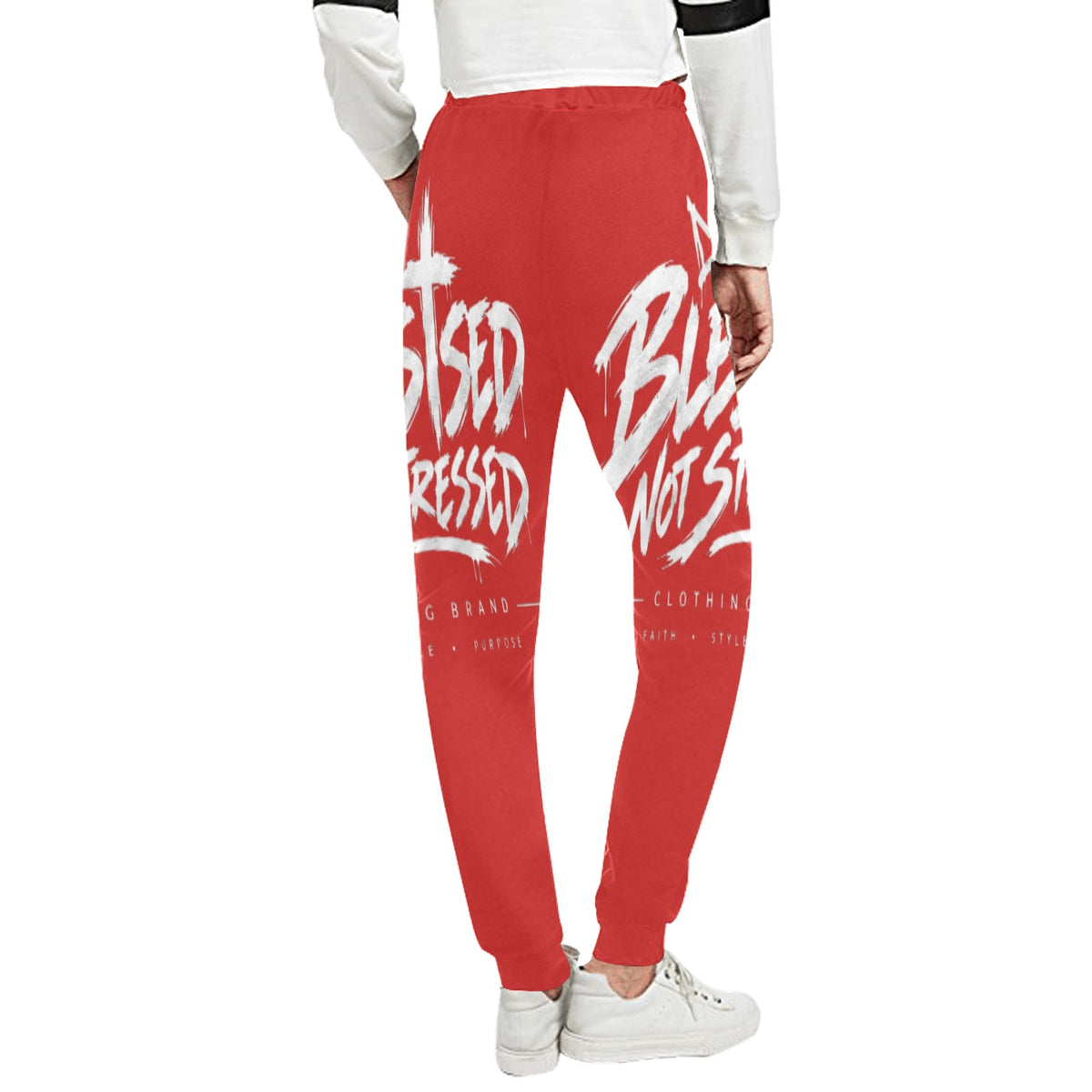 Blessed Not Stressed Relaxed-Fit Drawstring Sweatpants