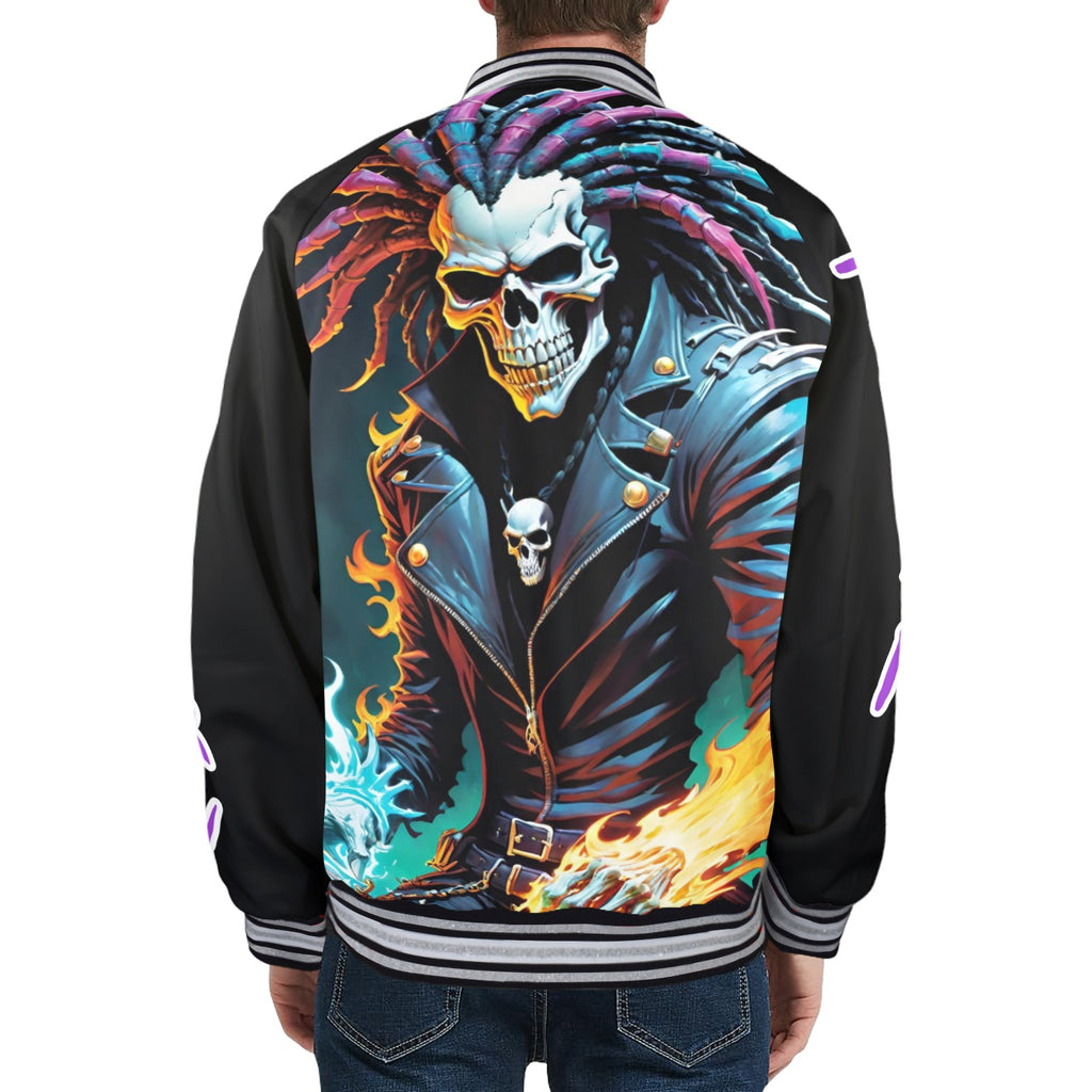 TEAM LOTTERY U.O.E WEAR Men's Striped Trim Bomber Jacket