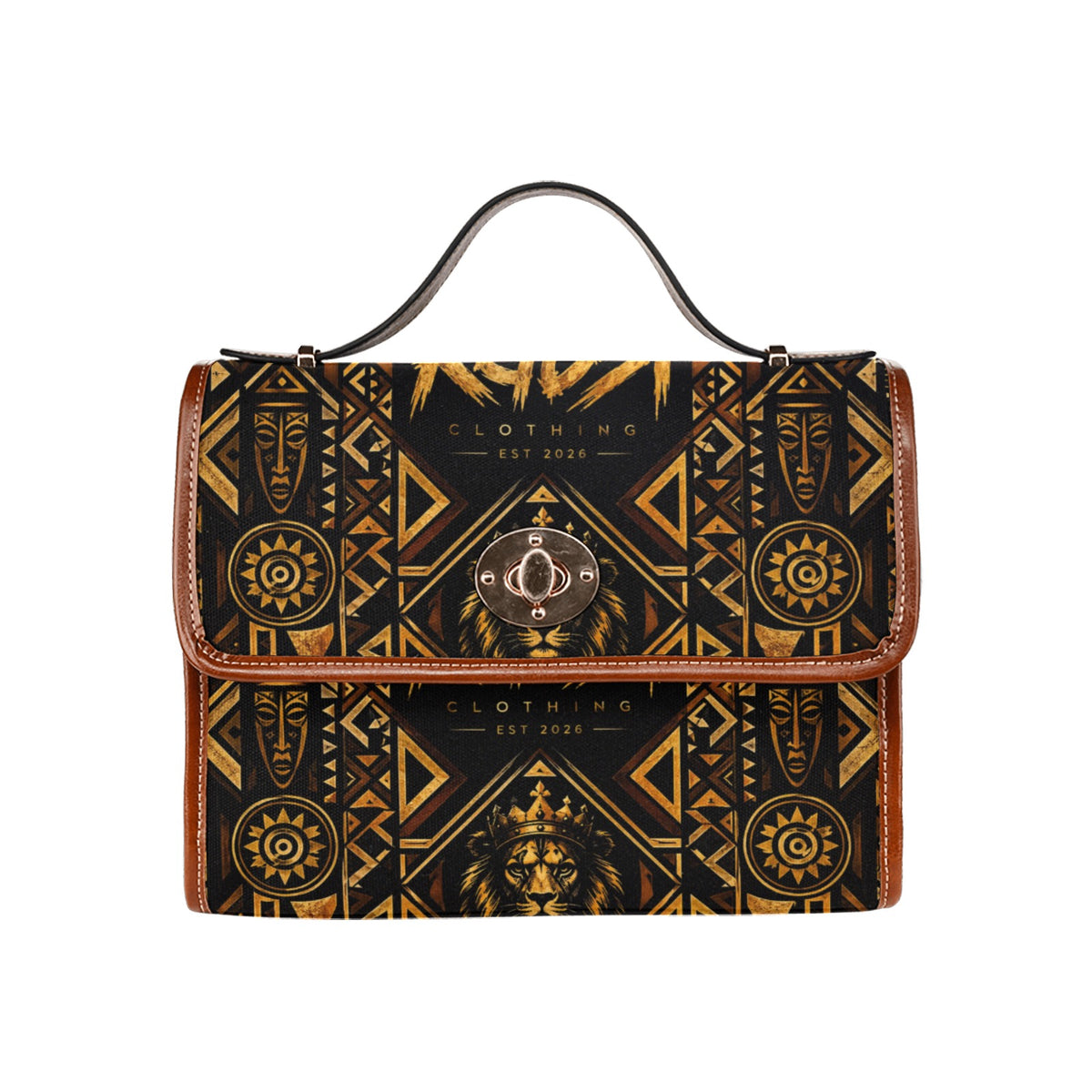 KGOSI LUXURY Waterproof Canvas Bag-Brown (All Over Print) (1641)