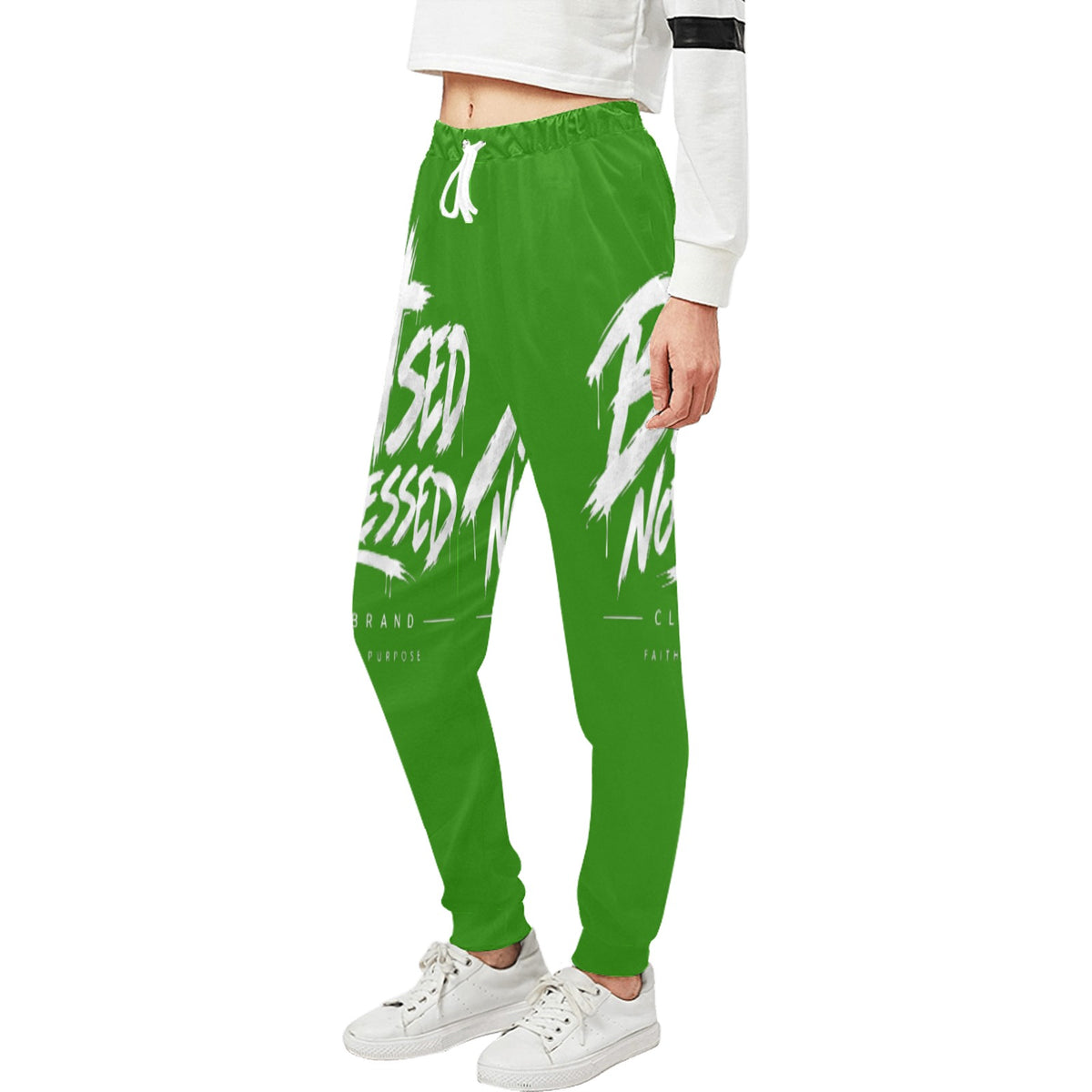 Blessed Not Stressed Relaxed-Fit Drawstring Sweatpants
