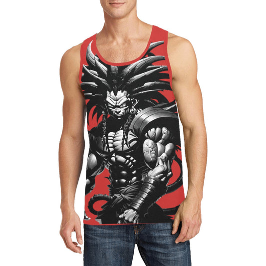 ROYAL DYNASTY FIRE RED ANIME MENS ALL OVER Print Tank Top (Model T57)