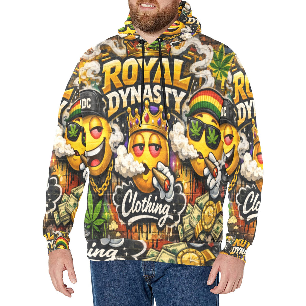 RDC LIT EMOJI RASTA Men's Long Sleeve Fleece Hoodie (H55)