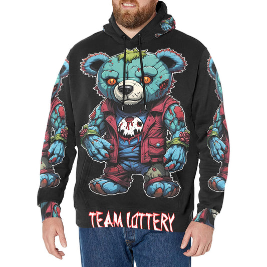 TEAM LOTTERY X ZOMBIE BEAR Men's Long Sleeve Fleece Hoodie (H55)