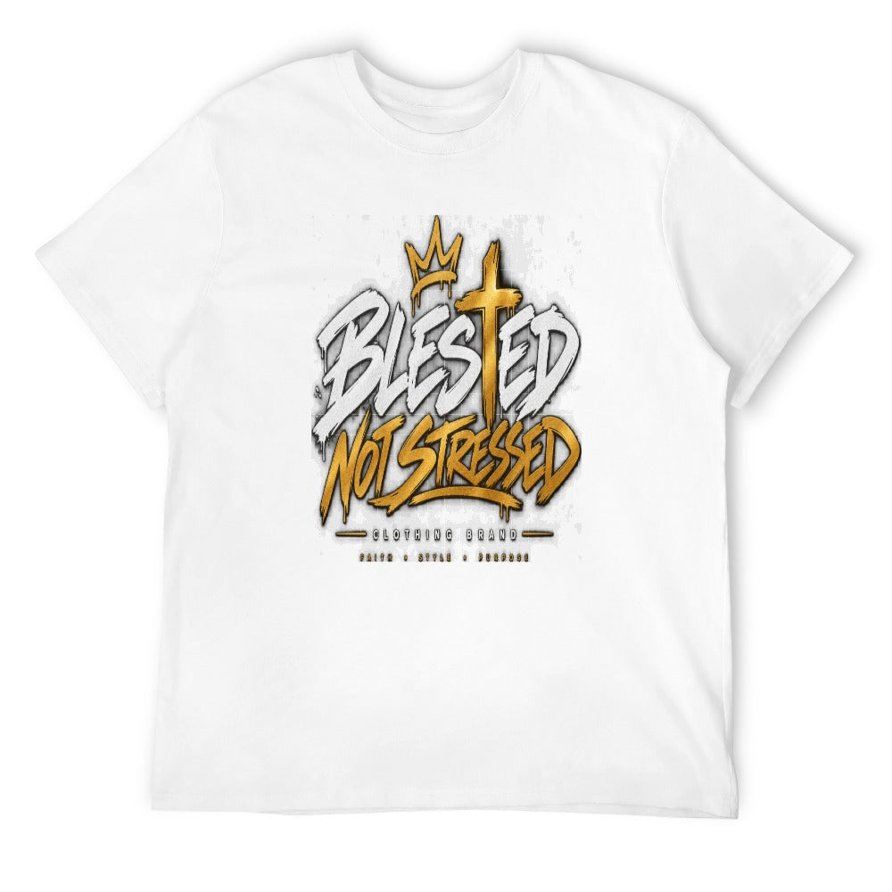 Blessed Not Stressed 100% Cotton Graphic T-Shirt