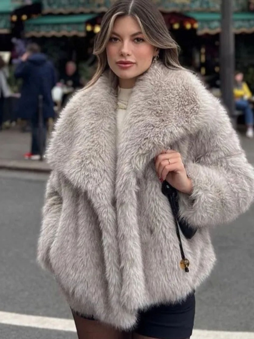 Women's Winter Plush Lapel Coat