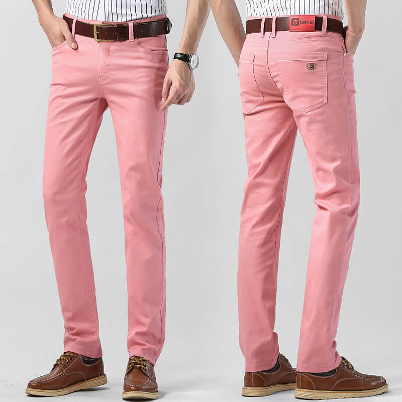 Slim Fit Straight Men's Personality Colored All-matching Stretch Casual Pants