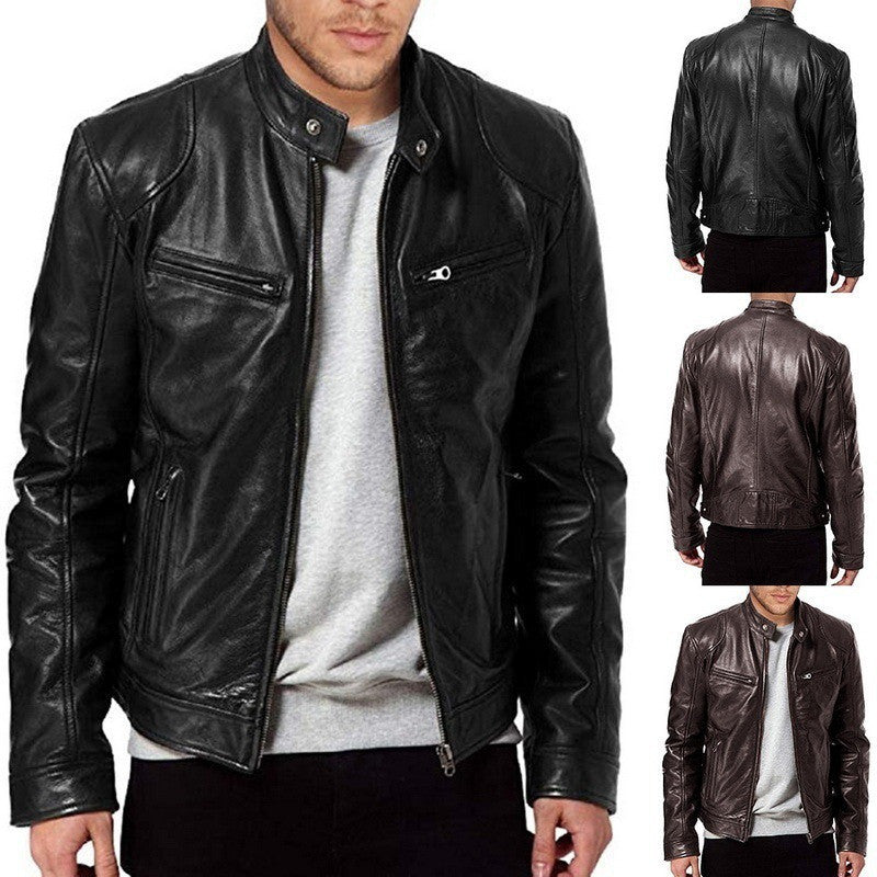 Men's Casual  Leather Jacket