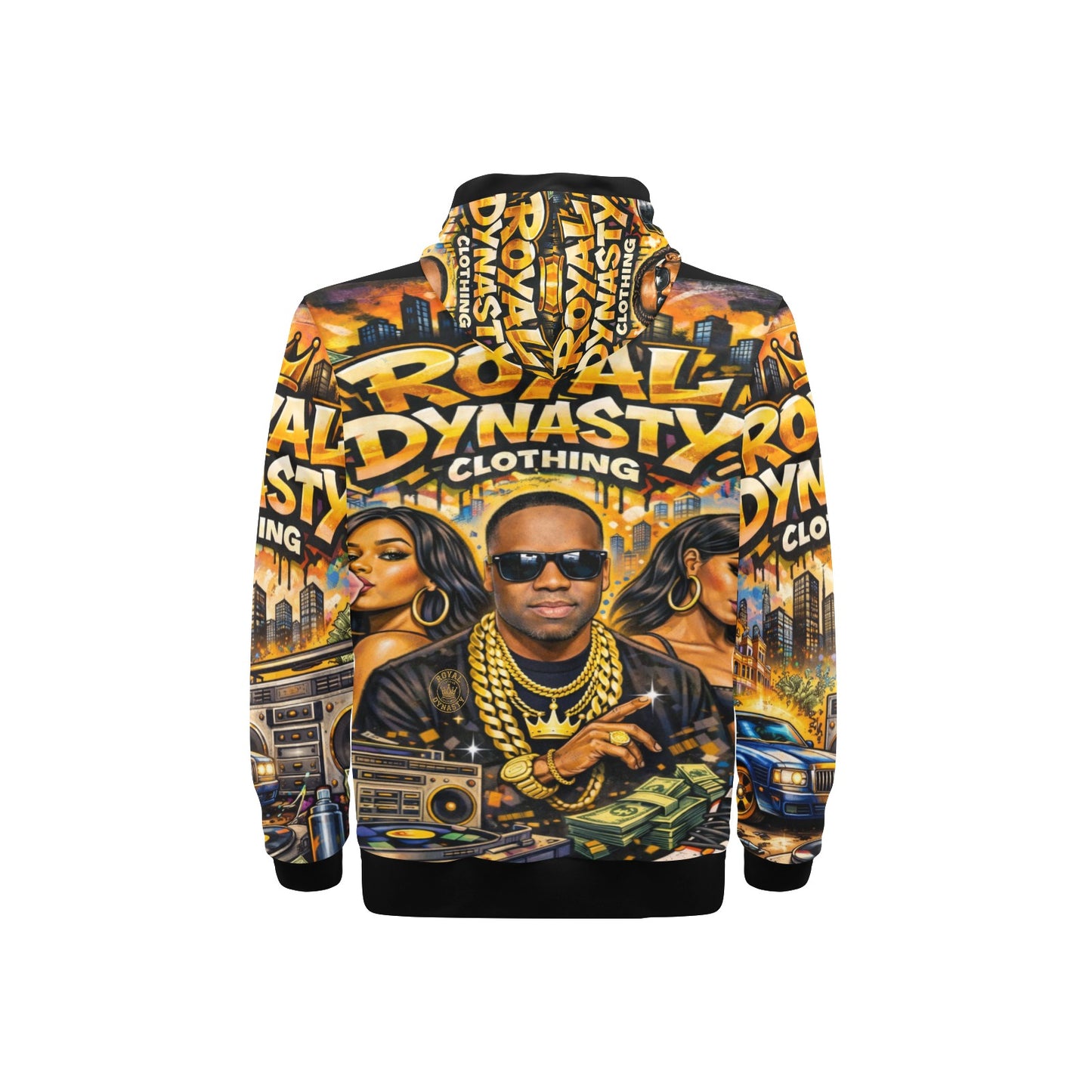 ROYAL DYNASTY BIG MONEY High Neck Pullover Hoodie for Men  H24