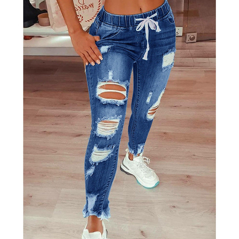 Hot Selling European And American Women'S Jeans Slim Slimming Women'S Jeans Trousers