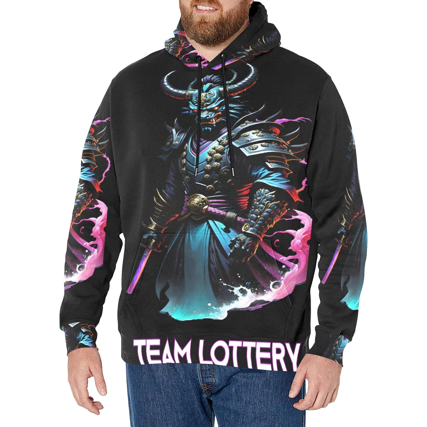 TEAM LOTTERY SAMURAI Men's Long Sleeve Fleece Hoodie (H55)