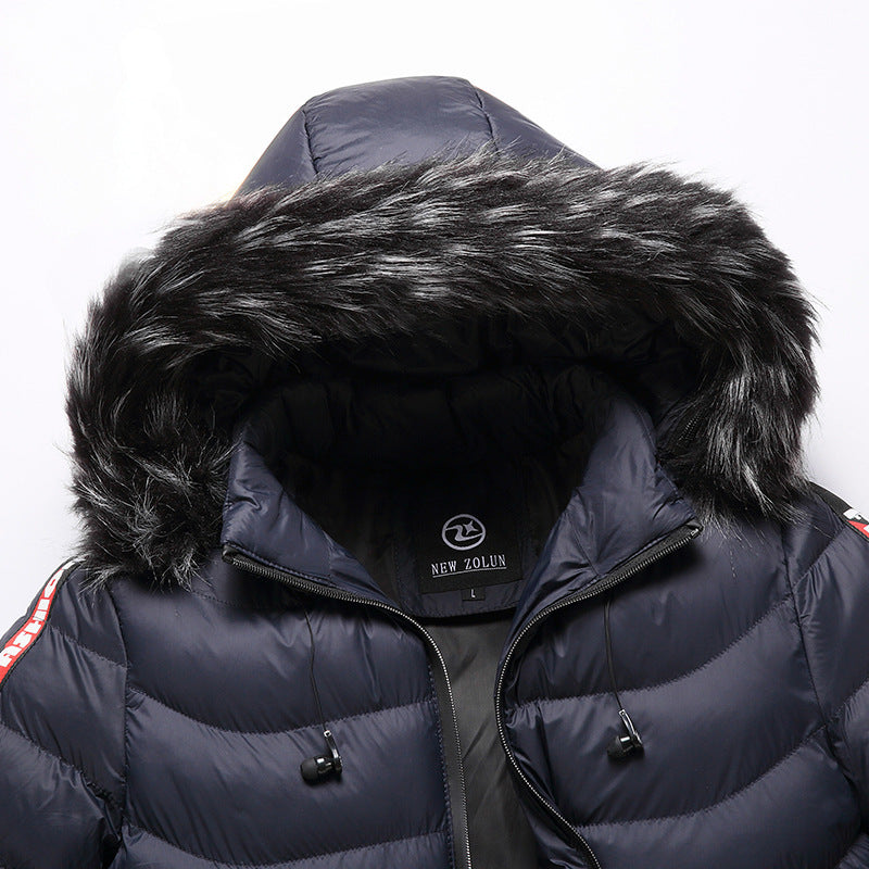 Autumn and winter men's Korean style hooded padded coat
