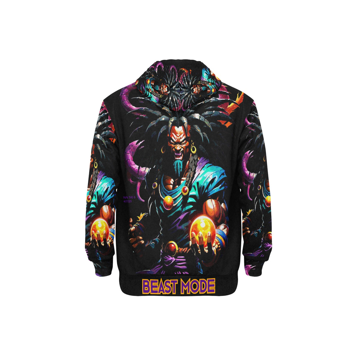 BEAST MODE ANIME Men's Long Sleeve Fleece Hoodie (H55)