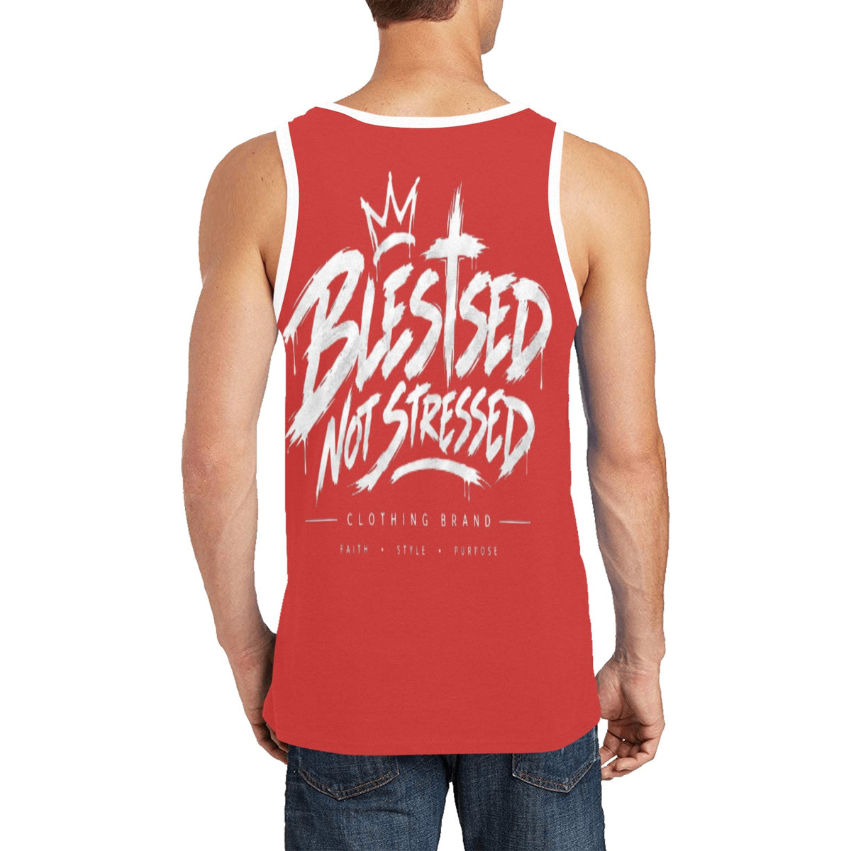 Blessed Not Stressed Men's Relaxed-Fit Printed Tank Top