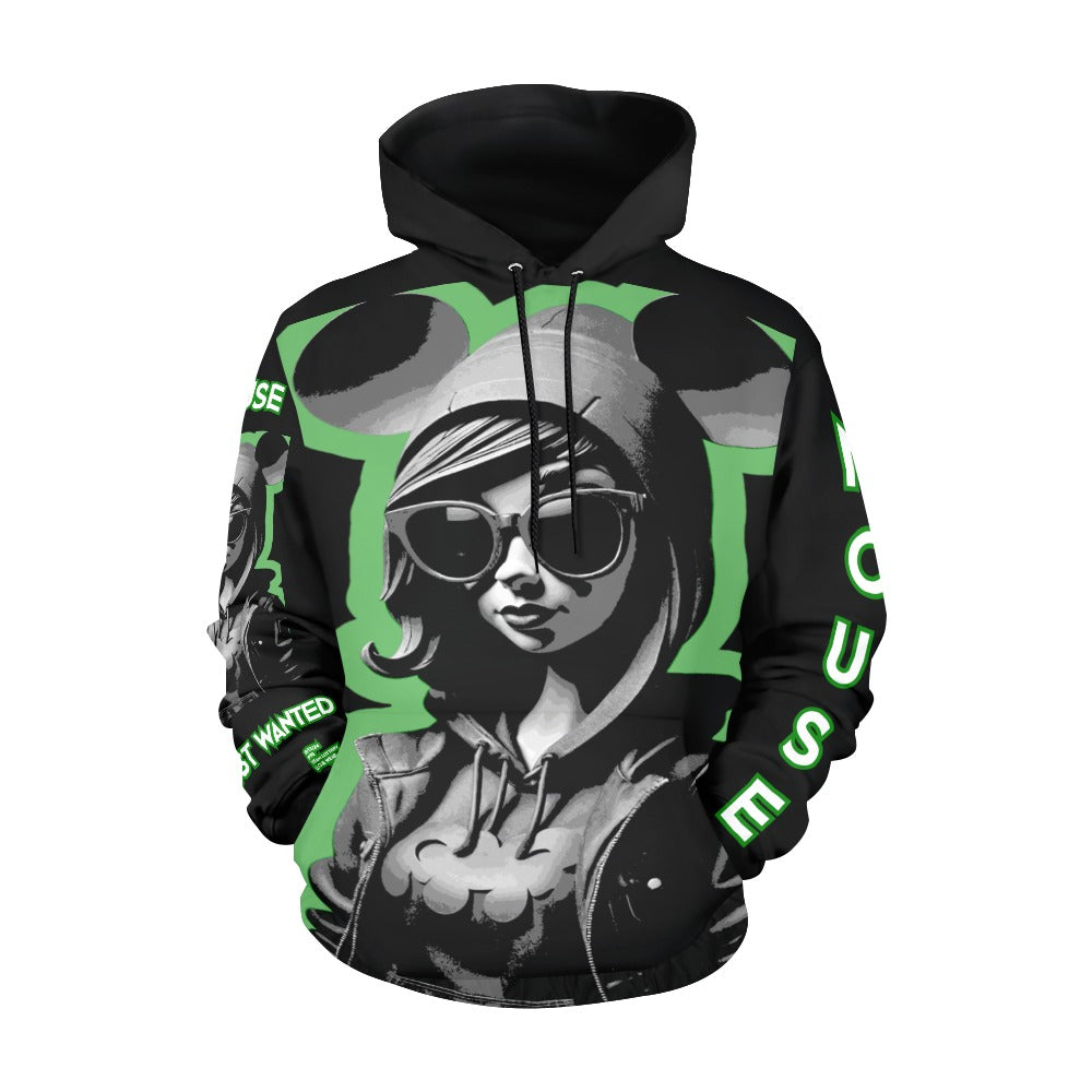 MOUSE Women's All Over Print Hoodie (Model H13)