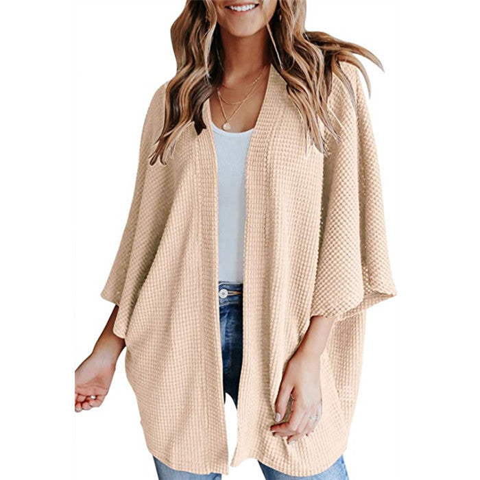 Big Sleeve Waffle Women's Cardigan