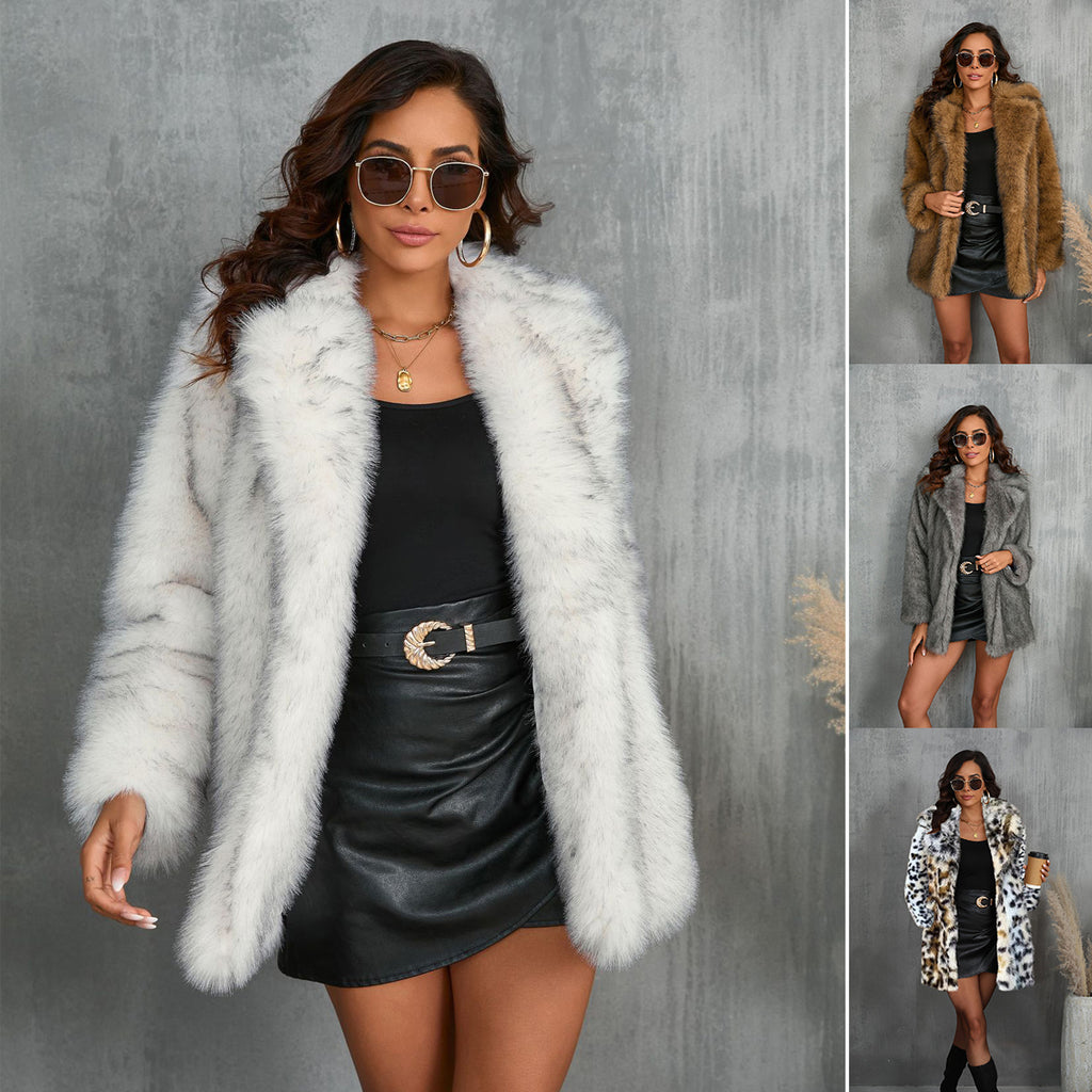 Luxury Long Fluffy Faux Fur Coat