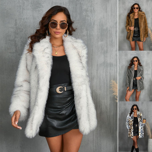 Luxury Long Fluffy Faux Fur Coat