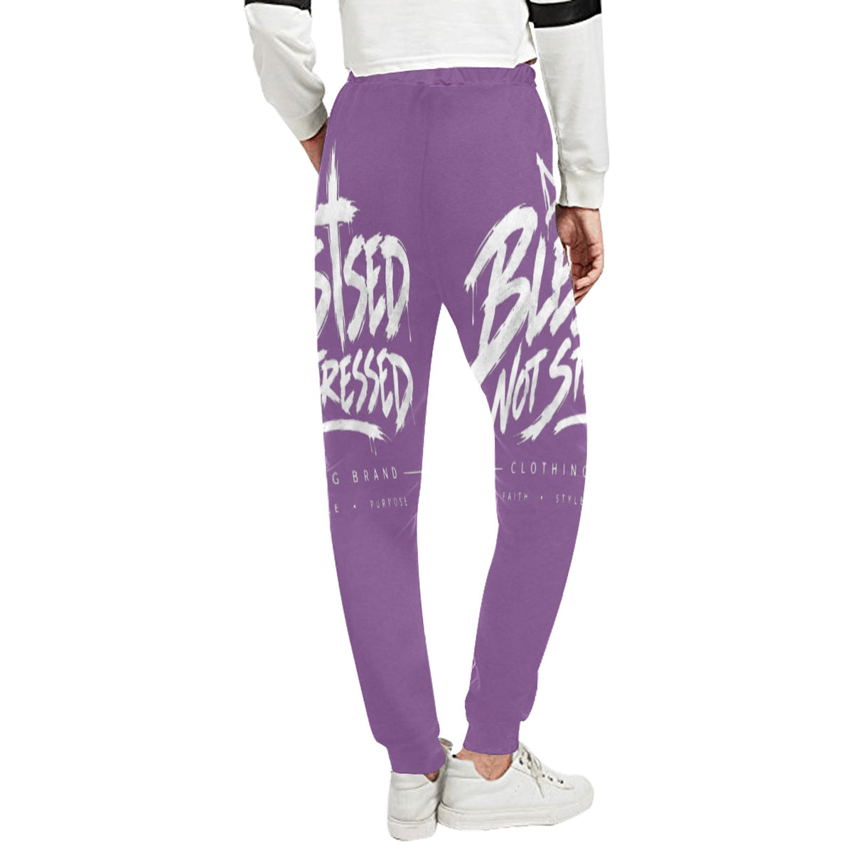 Blessed Not Stressed Relaxed-Fit Drawstring Sweatpants