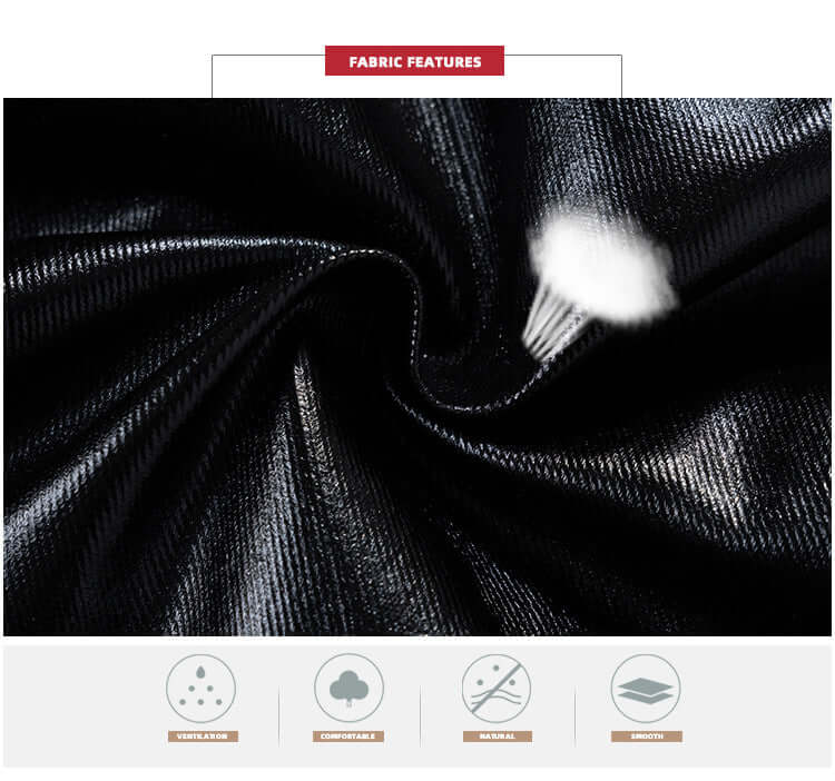 Bright Coated Wide Legged  luxury Black Casual Pants