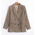 Women's Khaki Double-Breasted Long Coat