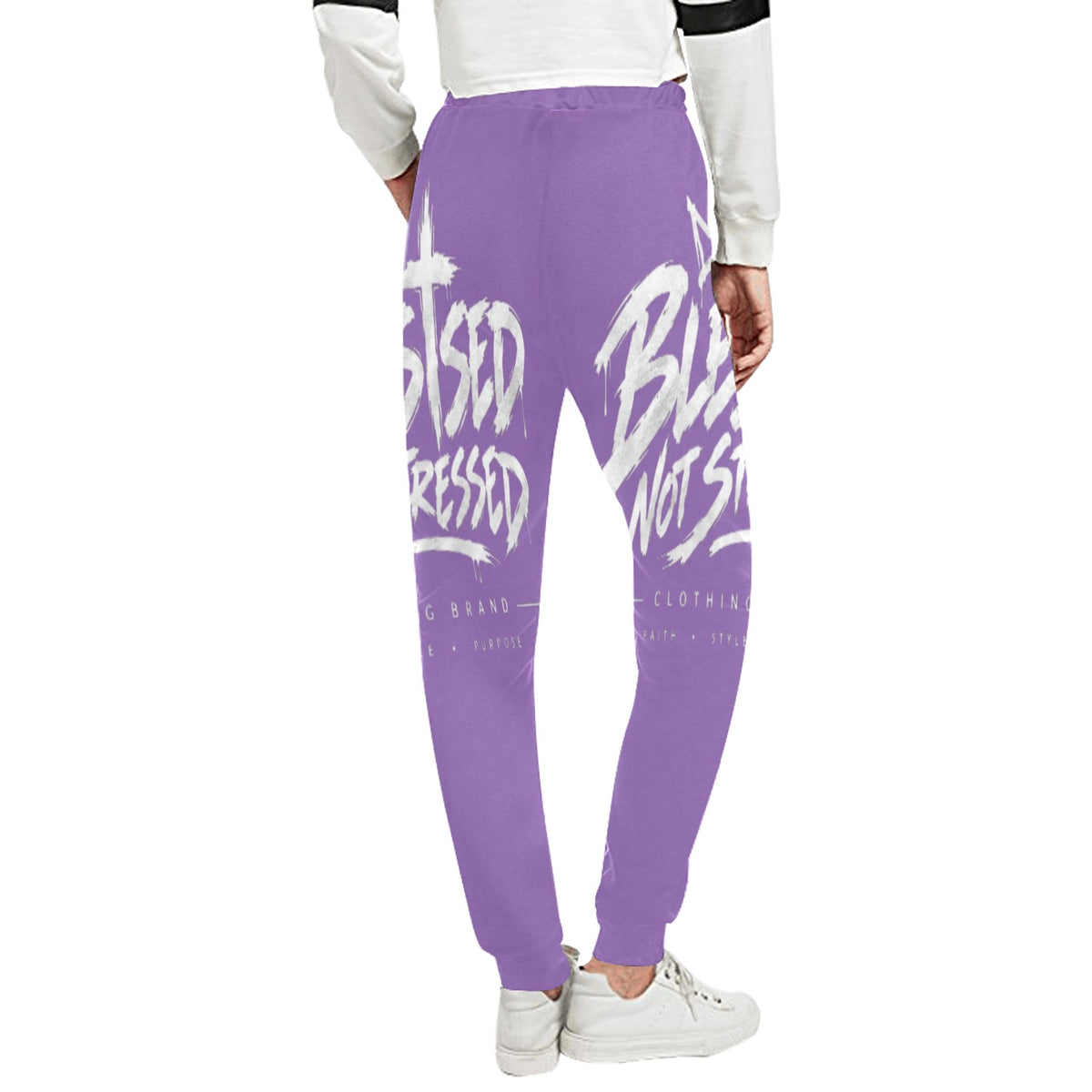 Blessed Not Stressed Relaxed-Fit Drawstring Sweatpants
