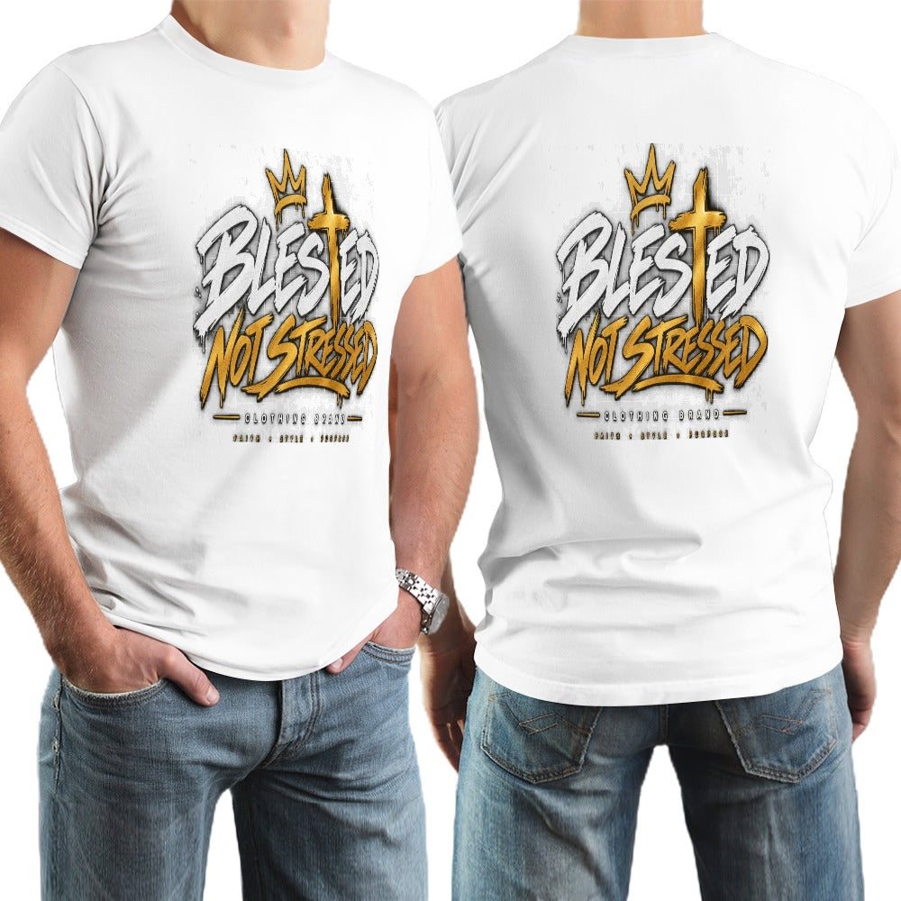 Blessed Not Stressed 100% Cotton Graphic T-Shirt