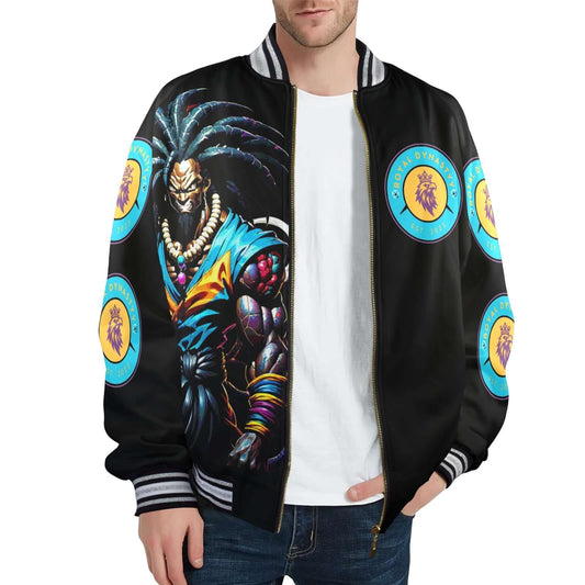 ROYAL DYNASTY LEGENDS NEVER DIE Men's Striped Trim Bomber Jacket