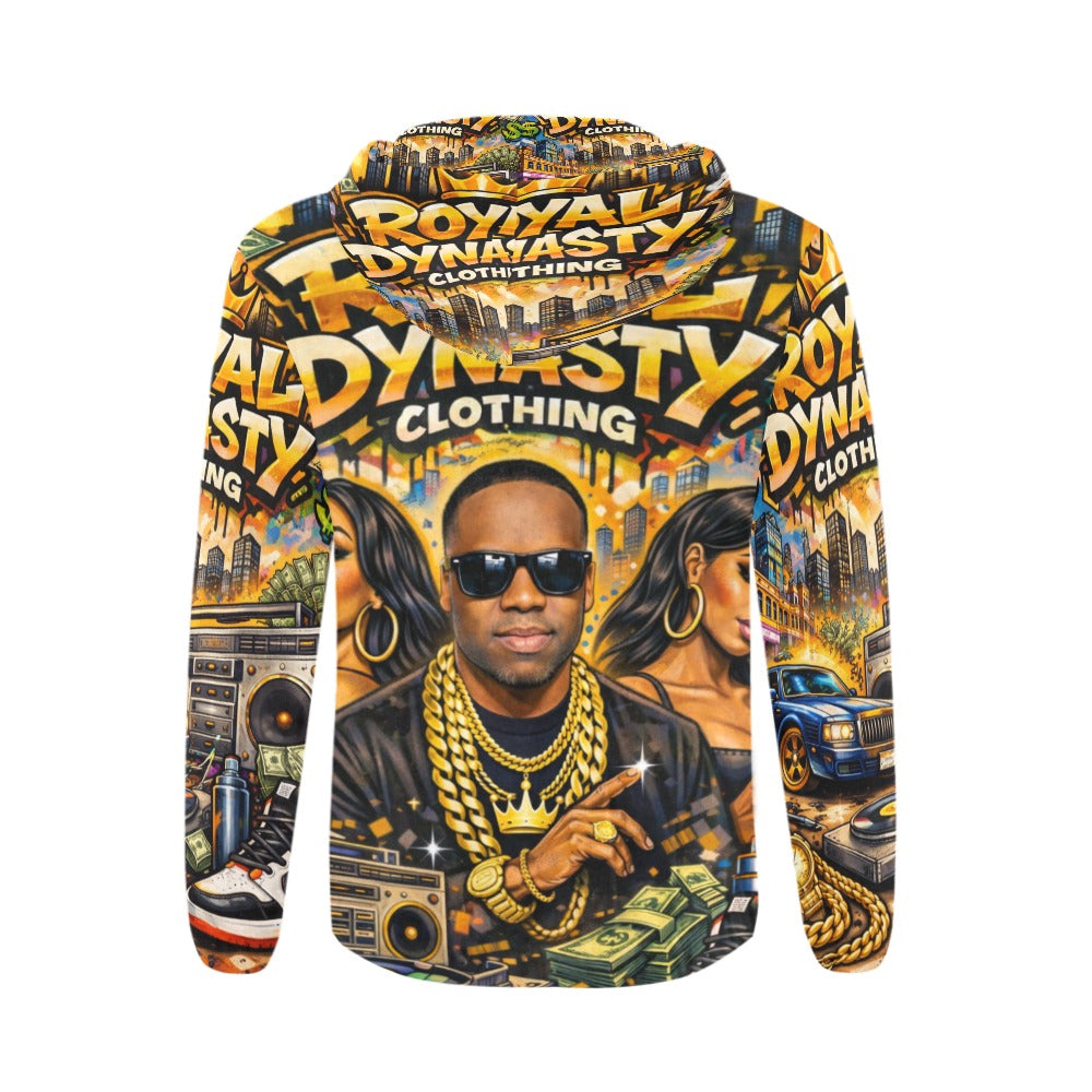 ROYAL DYNASY BIG MONEY Men's All Over Print Full Zip Hoodie (Model H14)