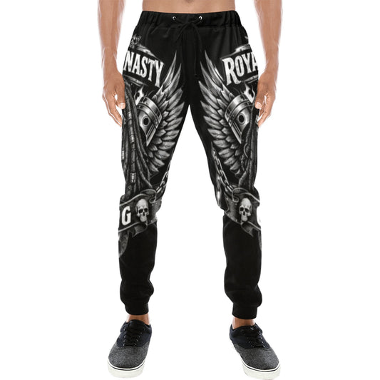 ROYAL DYNASTY BLACK AND WHITE SKULL Casual Baggy Slacks (Model L11)